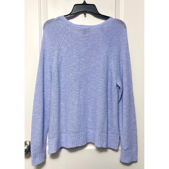 Eileen Fisher Linen-Cotton Raglan-Sleeve Sweater M - Picture 8 of 14